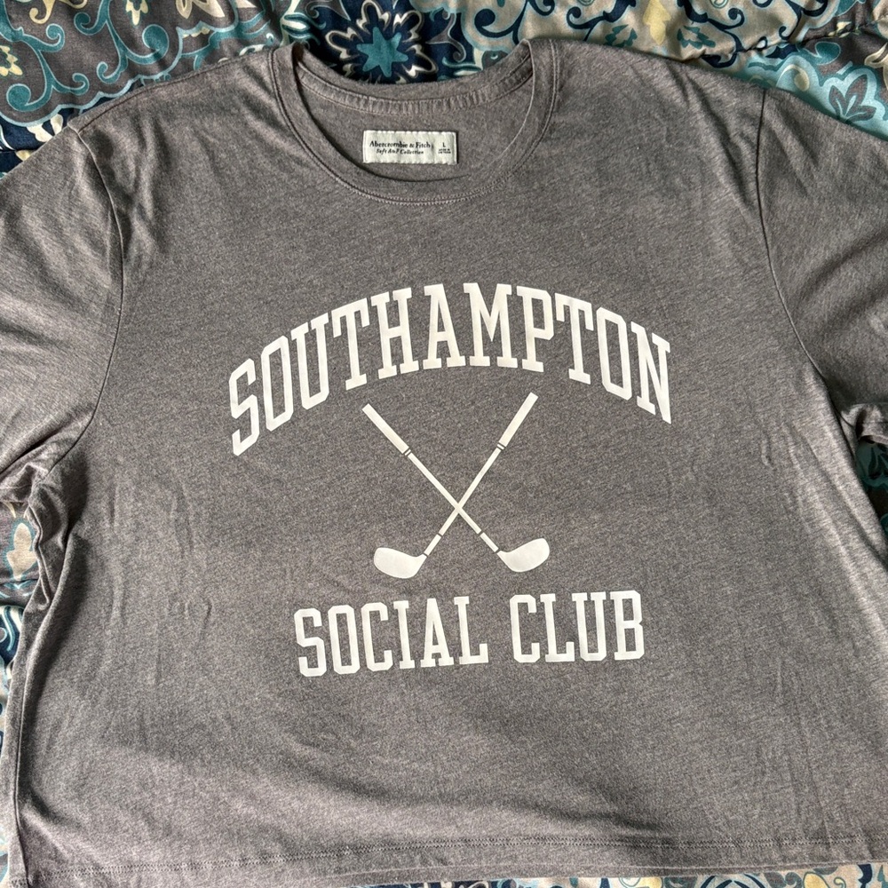 Abercrombie & Fitch Gray Southampton Social Club Tee